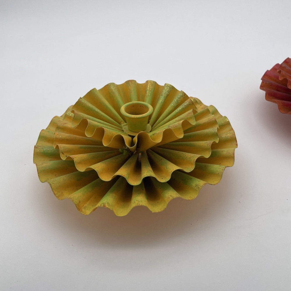 Zinnia Colorful Metal Candlestick Holders