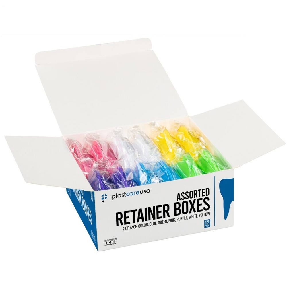 12-Pack Assorted Dental Retainer & Denture Boxes – Mouthguard Storage Containers