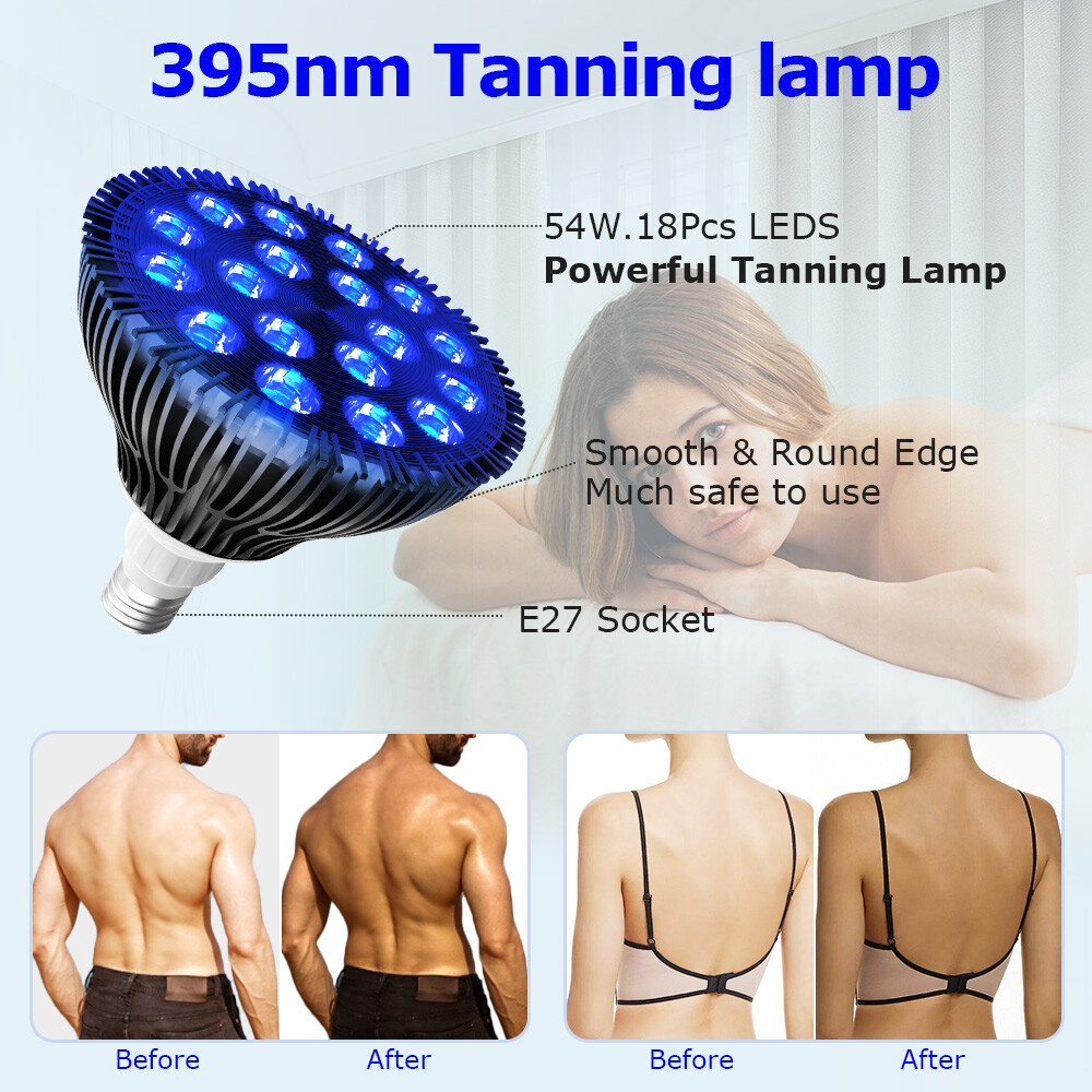 UV Tanning Lamp Sunbed Solarium Light Body Facial Tanning Bronze Skin Color