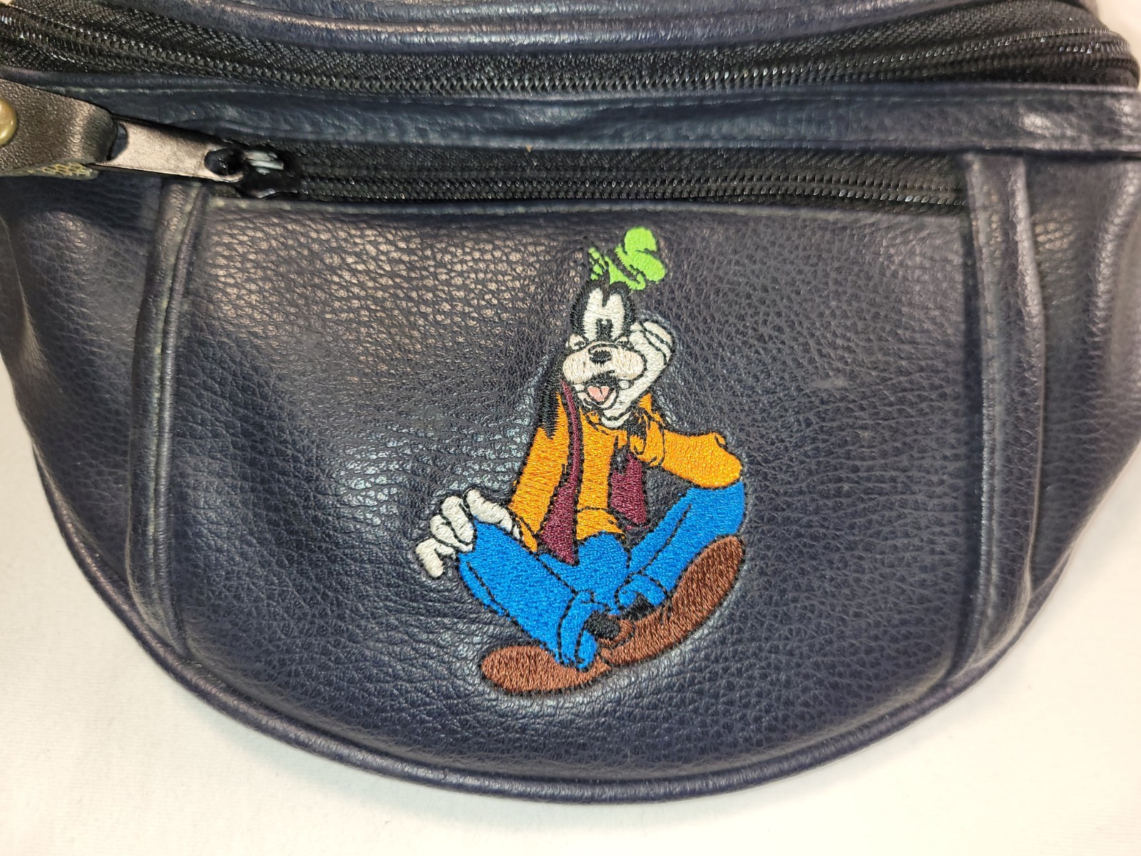 vintage faux leather Disney fanny pack or crossbody belt bag embroidered Goofy
