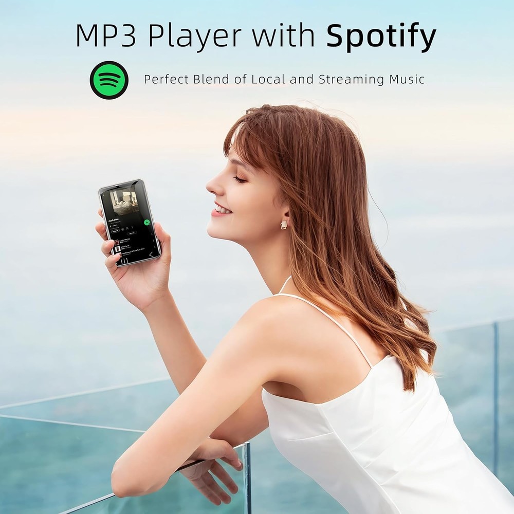 HIFI WALKER G7 Android MP3 Player with Bluetooth WiFi, 4" 144GB, Black