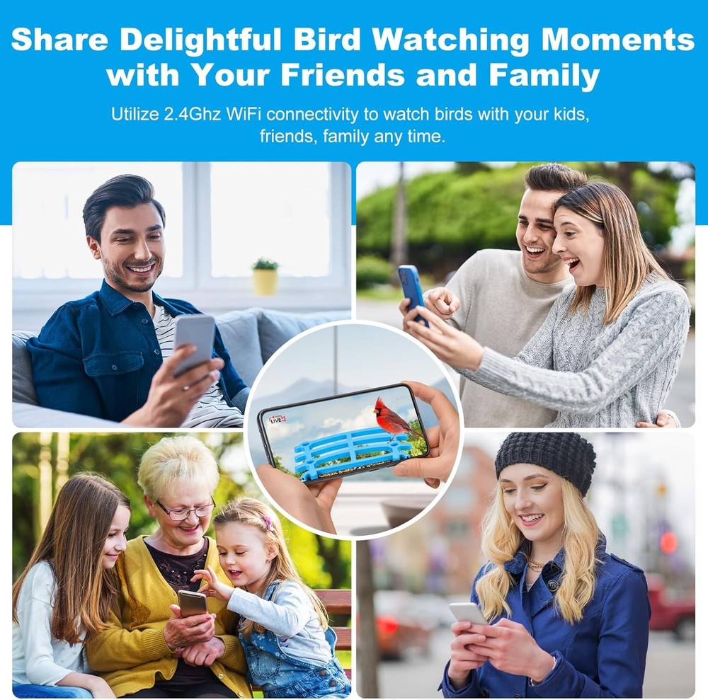 Smart Bird Feeder with Camera Solar Powered and Wireless Outdoor HD Auto-Capture