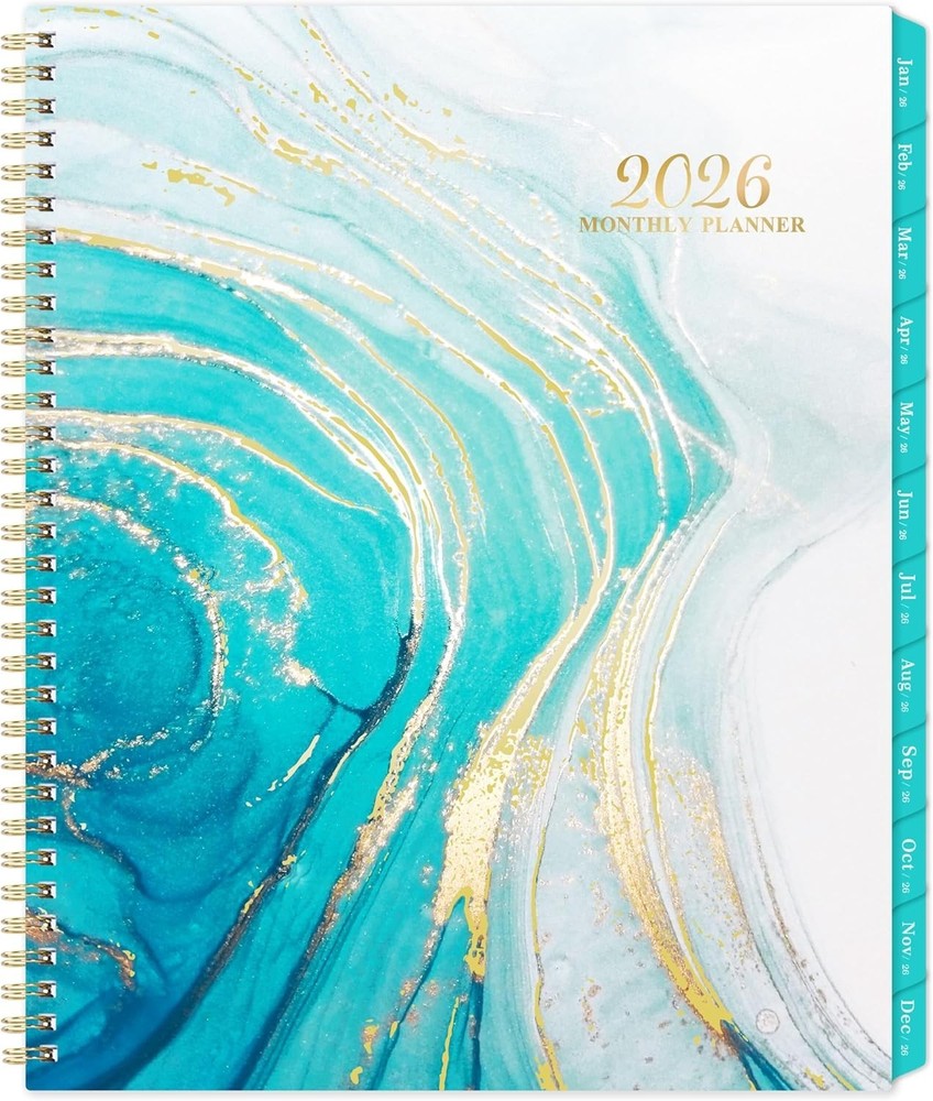 Smart 2026 Monthly Planner – 9" x 11", Tabs & Pockets for Efficient Planning