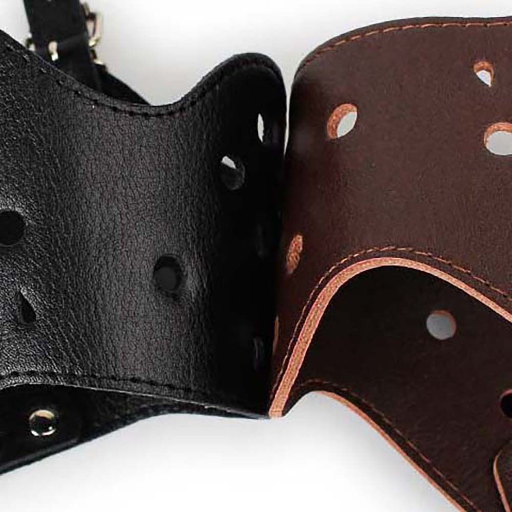 Soft Leather Muzzle for Dogs Anti-Biting Secure Adjustable and Breathable Muzzle