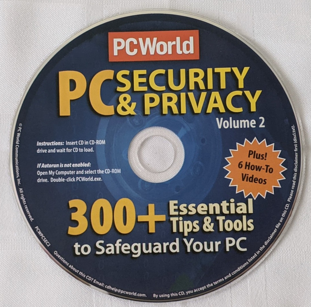 PCWorld PC Security & Privacy Volume 2 DVD Vintage