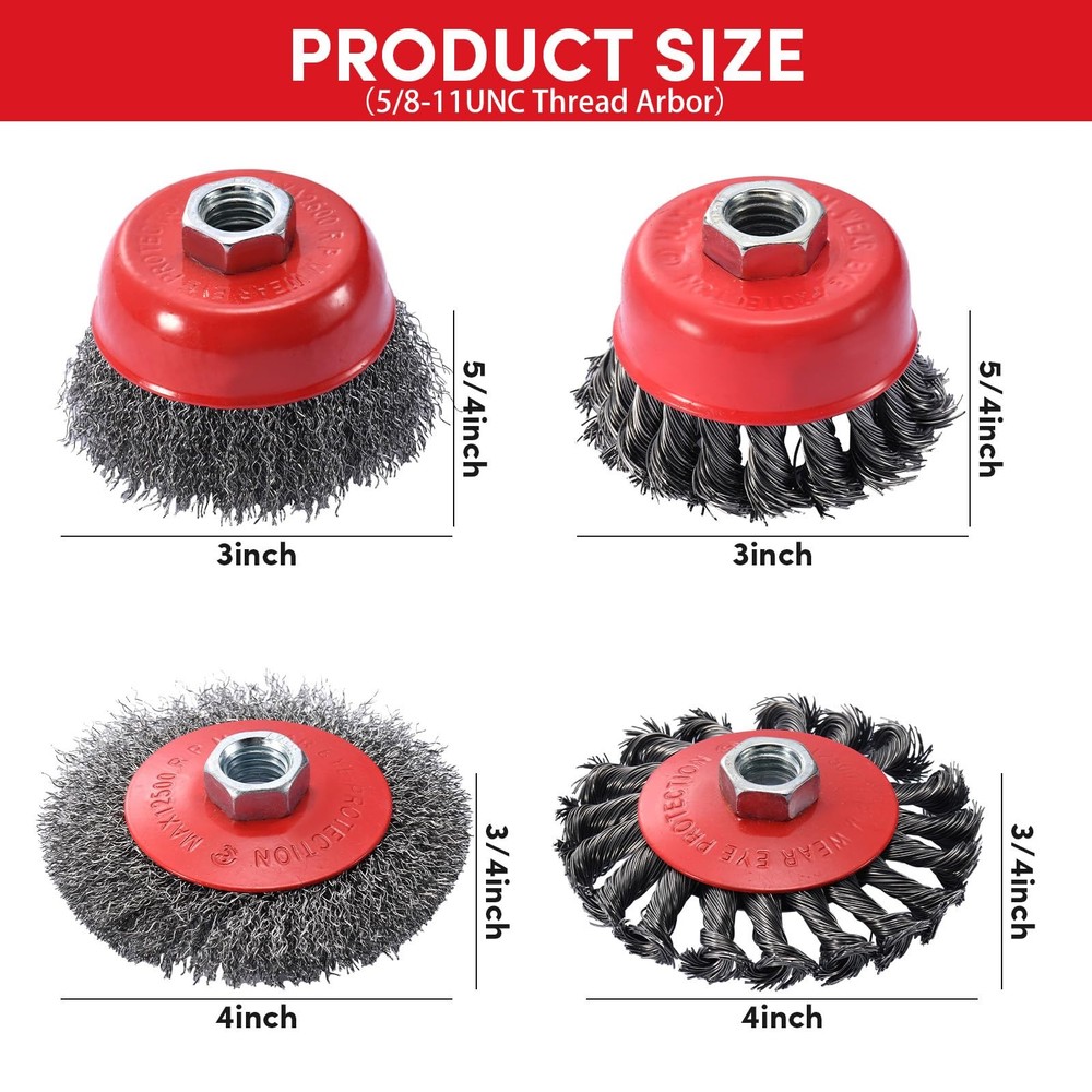 12 Pack Wire Wheel for Angle Grinder Set,4-1/2" &...