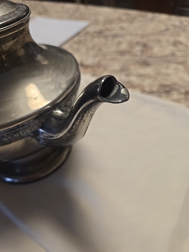 Silver On Copper Teapot And Sugar Set