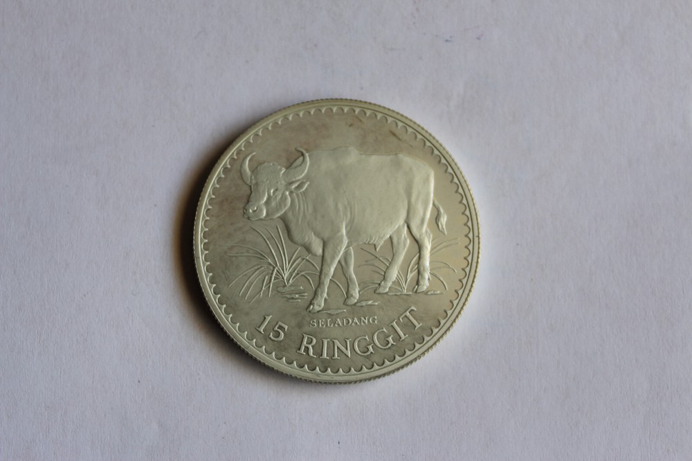 1976 MALAYSIA 15 RINGGIT SILVER PROOF COIN