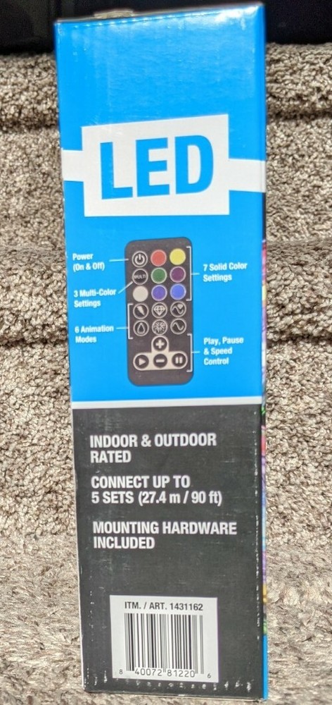 LED Color Changing Rope Lights With Remote 18 Ft