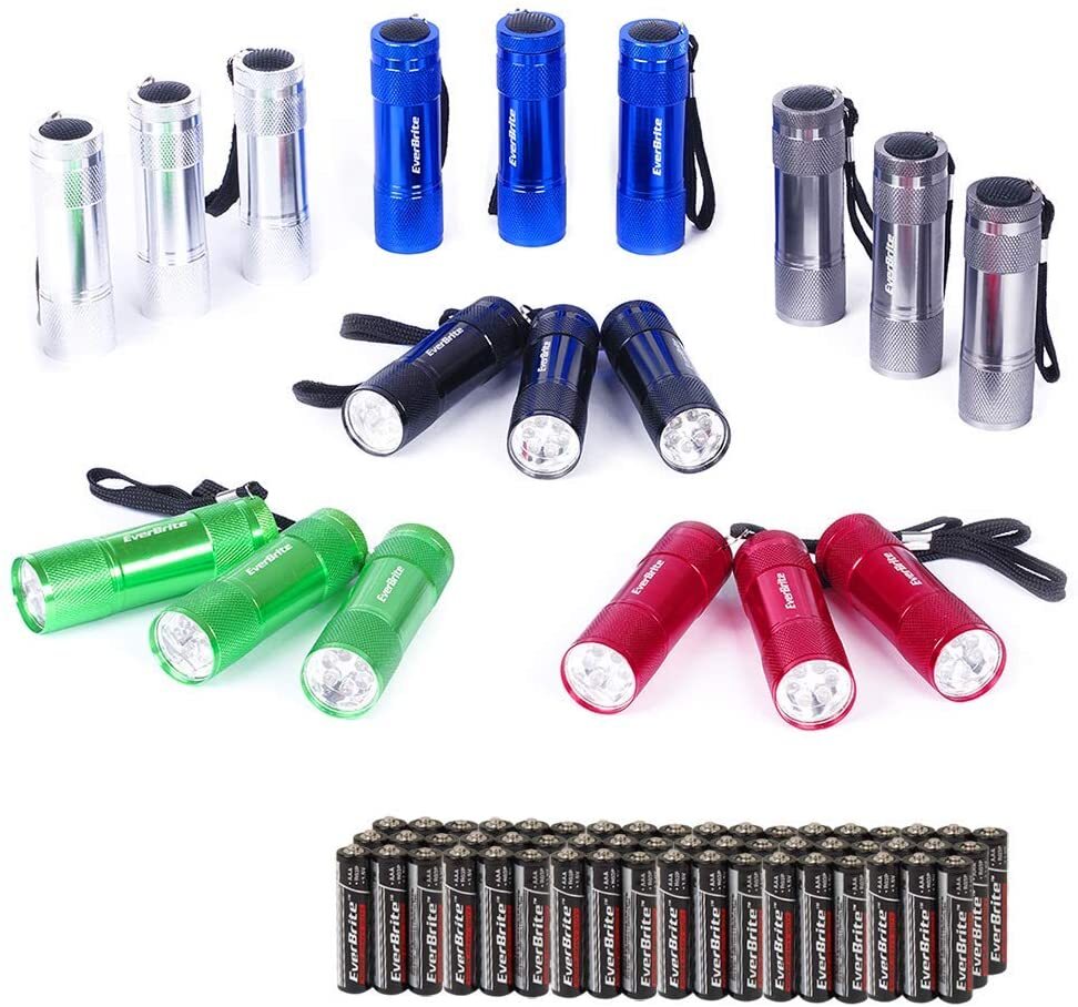 EverBrite 18-Pack Mini LED Flashlight Set-Portable Flashlights 54xAAA Batteries