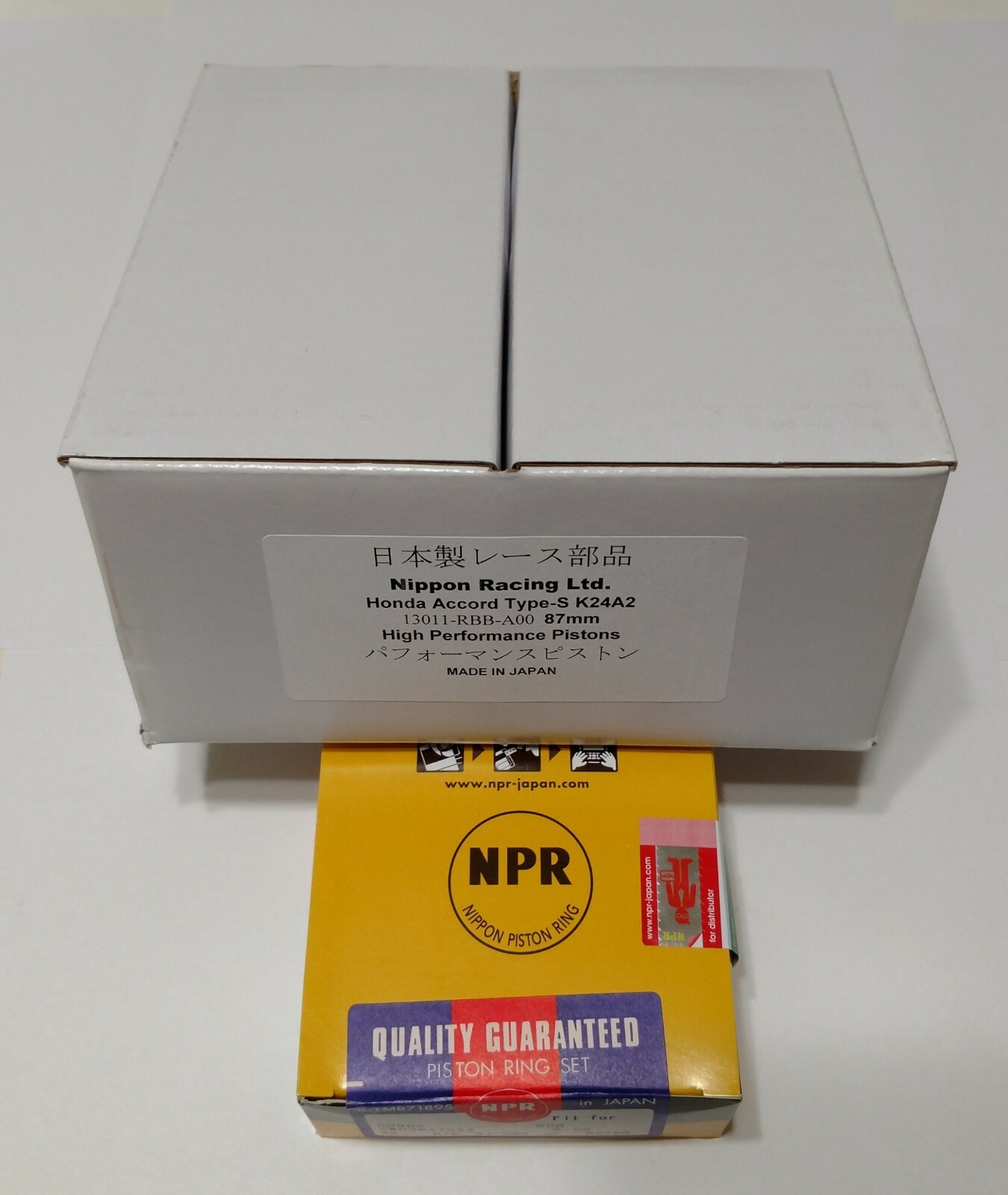 JDM NIPPON RACING TSX RBB PISTONS K24A2 K24A NPR RING SET LOW COMPRESSION 87MM