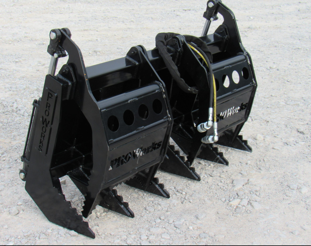 48" Root Rake Clam Grapple Attachment Fits Mini Skid Steer