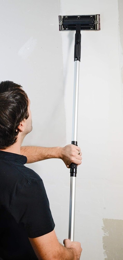 Lightweight 3.9 lbs Drywall Pole Sander - Includes 4 Abrasive Sheets, Dust-Free