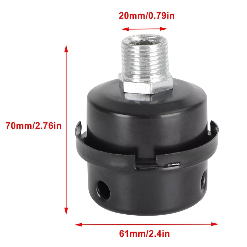 2pcs 1/2" 20mm Screw Thread Noise Filter Muffler Replacement for Air Compressor