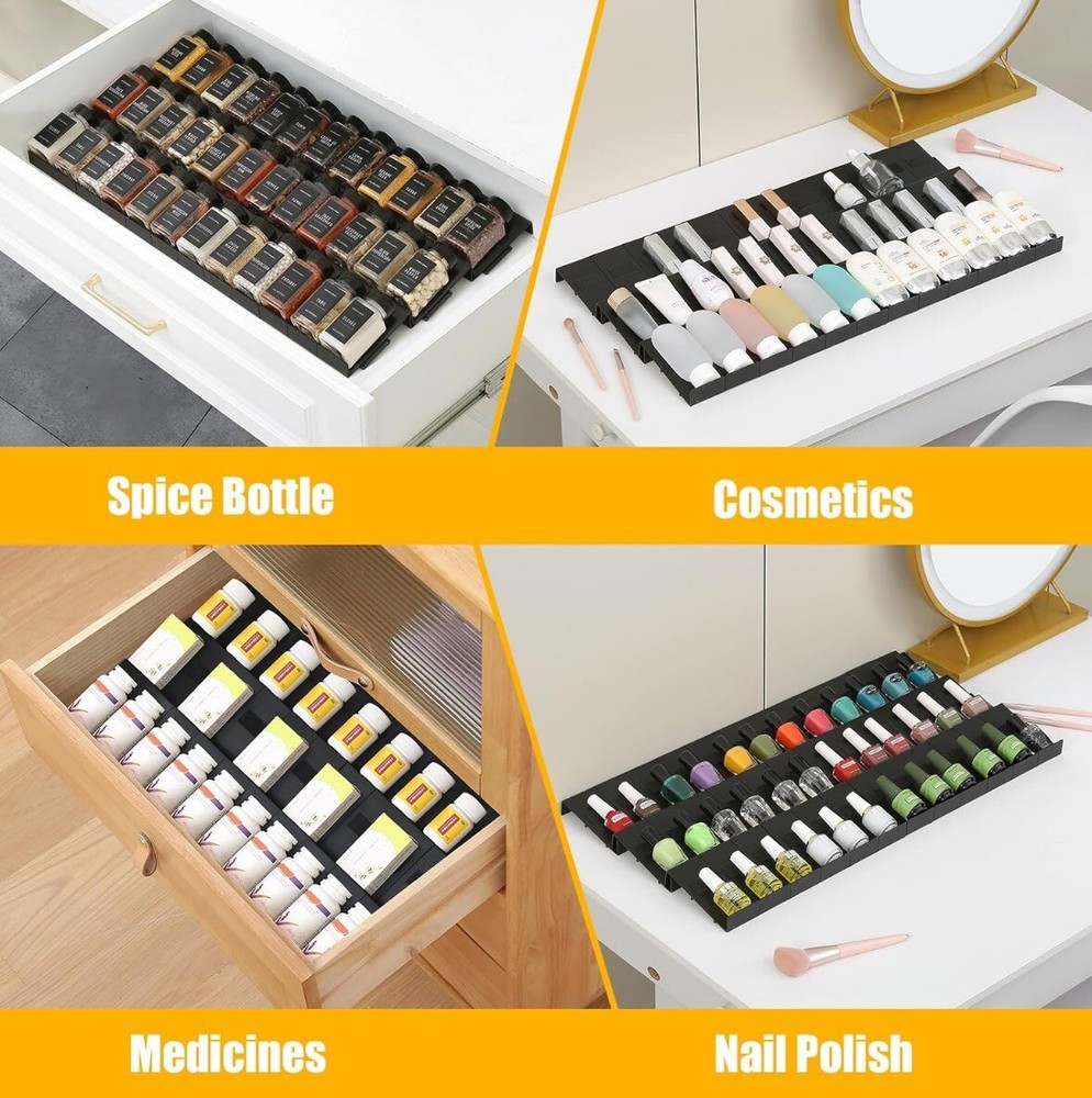 Famhap 48PCS Interlocking Expanable Spice Drawer Organizer