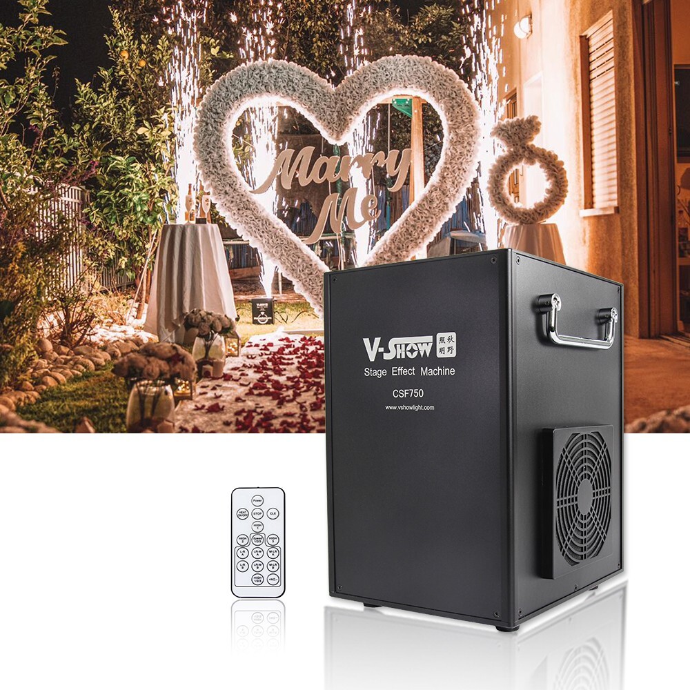 VShow 2pcs Cold Spark Machine 750W Stage Effect Firework Machine for Wedding