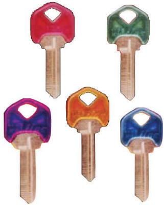KW1-PC-ASSORTED Key Blank, Kwikset Cool Color, Plastic Head - Quantity 5