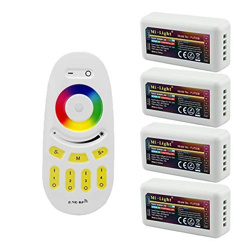 Wireless RGBW LED Controller Kit - 4 Zone Remote, Wi-Fi Compatible, 4CH Multicol