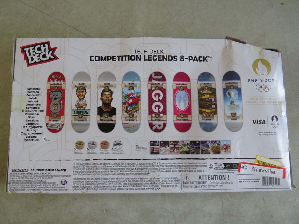 MIB 2024 Tech Deck Olympic Games Paris Competition Legends 8-Pack Spinmaster