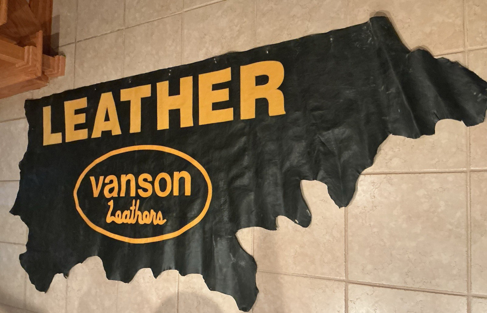 RARE Original Vanson Leathers leather motorcycle dealership banner sign 8ft x 3+