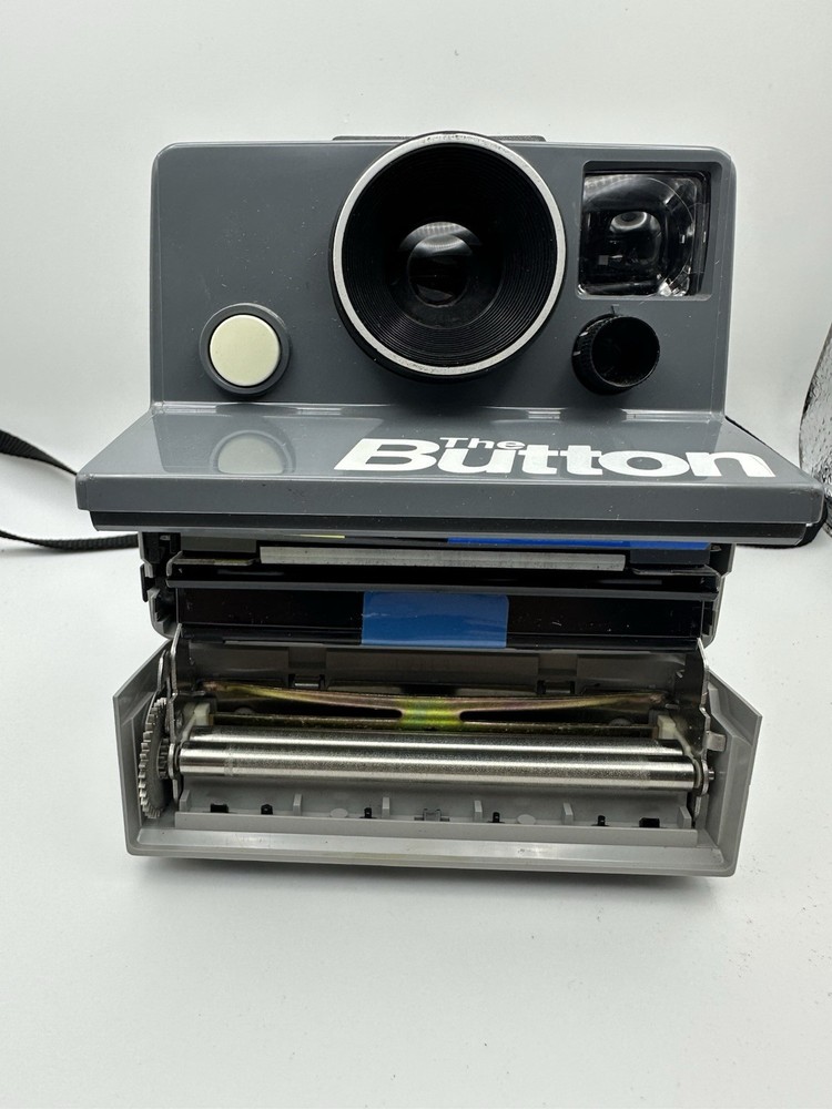 Vintage Polaroid Land Camera “The Button”, Strap, Case, Flash Bar “Untested”