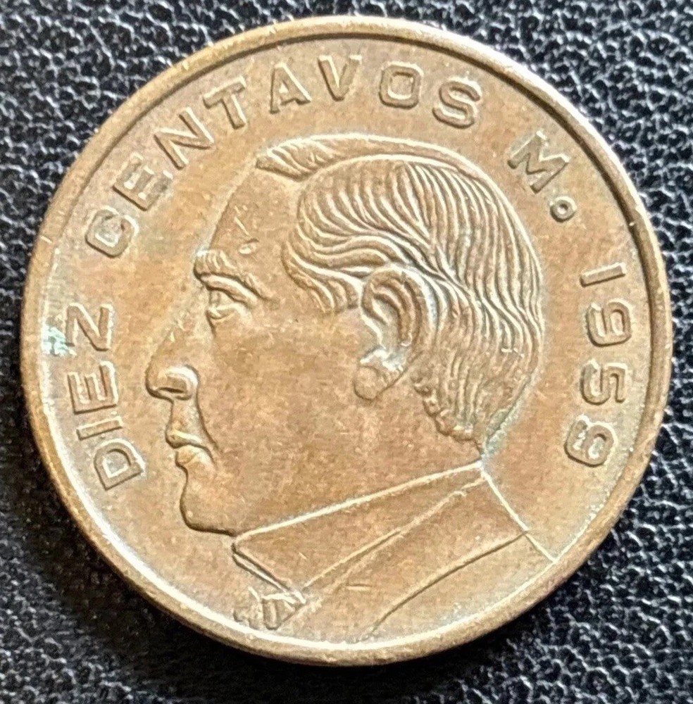1959 Mexico 10 Centavos Coin KM# 433