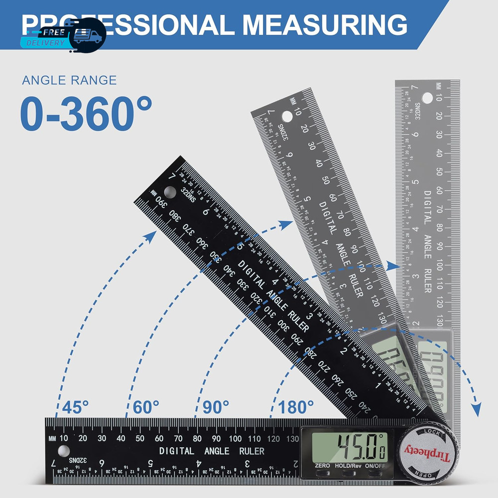 Digital Angle Finder Protractor 3Rd Generation Quick Display Angle Gauge Ruler