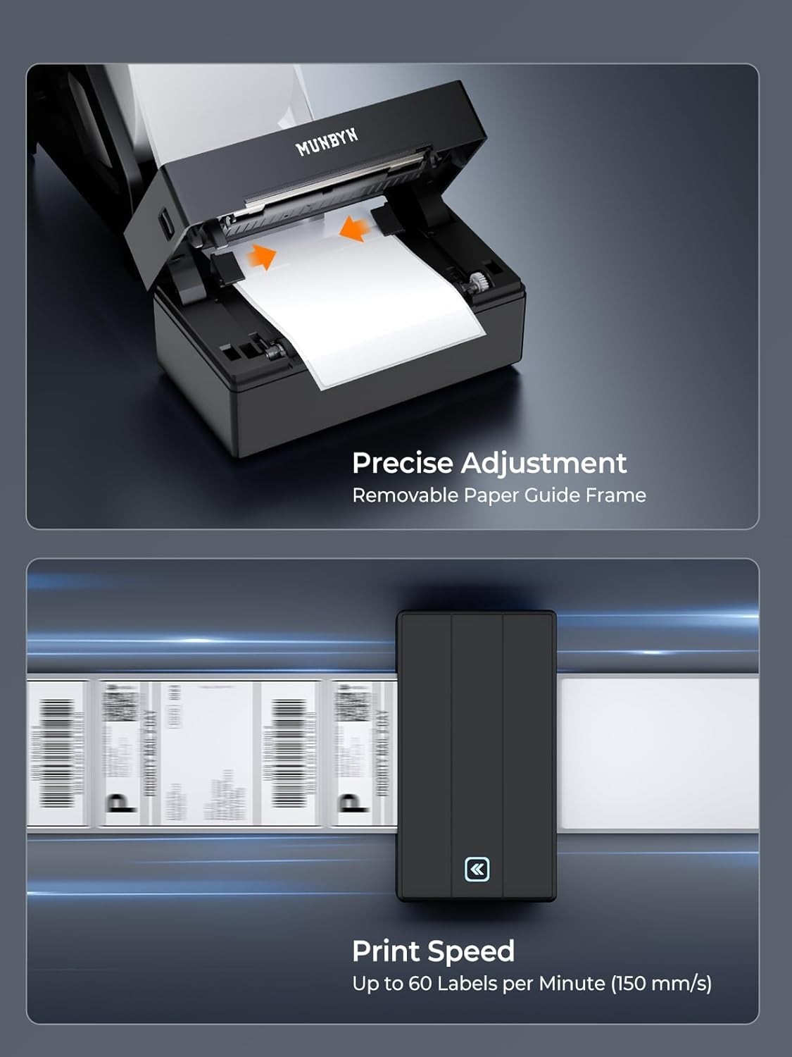 MUNBYN Bluetooth Thermal Label Printer, 130B Wireless 4x6 Shipping Label Printer