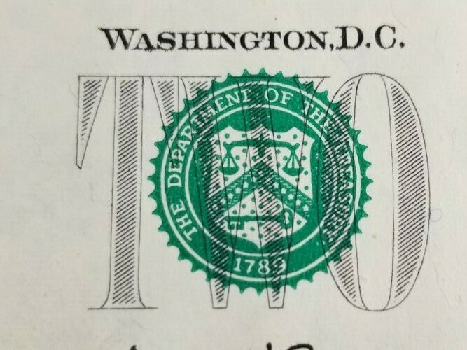 2003 $2 14402618 UNCIRCULATED ERRROR, OVER INKING SEE DESCRIPTION AND PICTURES