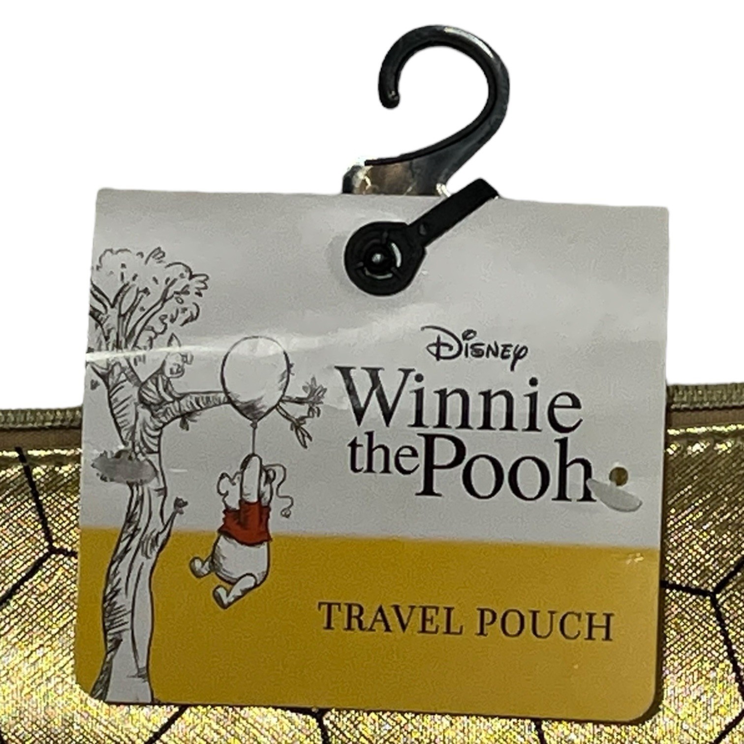 Disney Winnie the Pooh Gold Honey Bees Large Cosmetic Travel Bag Pouch NWT