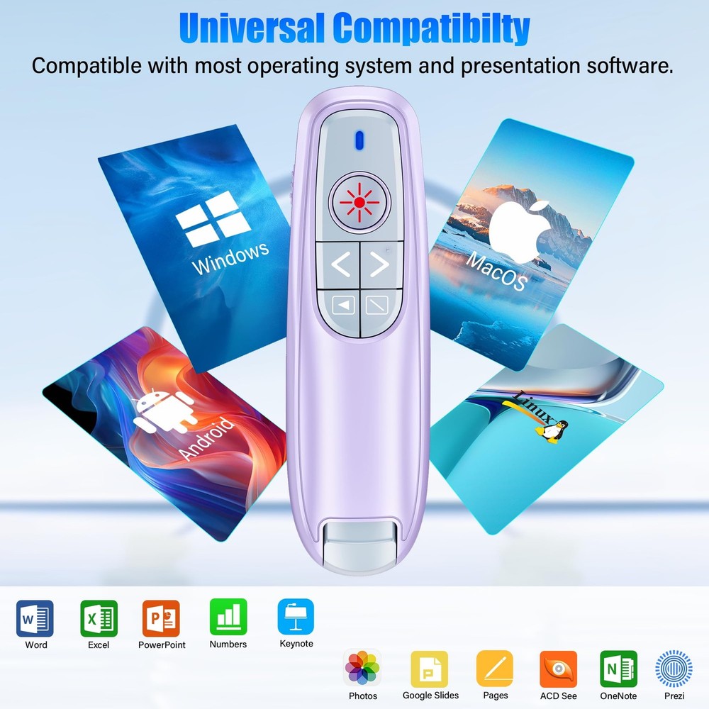 Presentation Clicker Wireless Presenter Remote Clicker, USB PowerPoint Clicke...