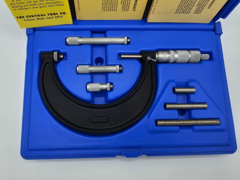 🛠️ Central Tools Multi-Anvil Outside Micrometer Set 0–4" with Standards & Case