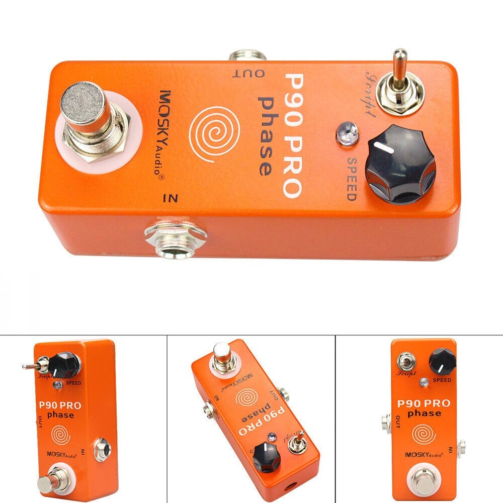 Mosky P90 PRO Phase Guitar Effects Pedal Script Phaser Shifter True Bypass