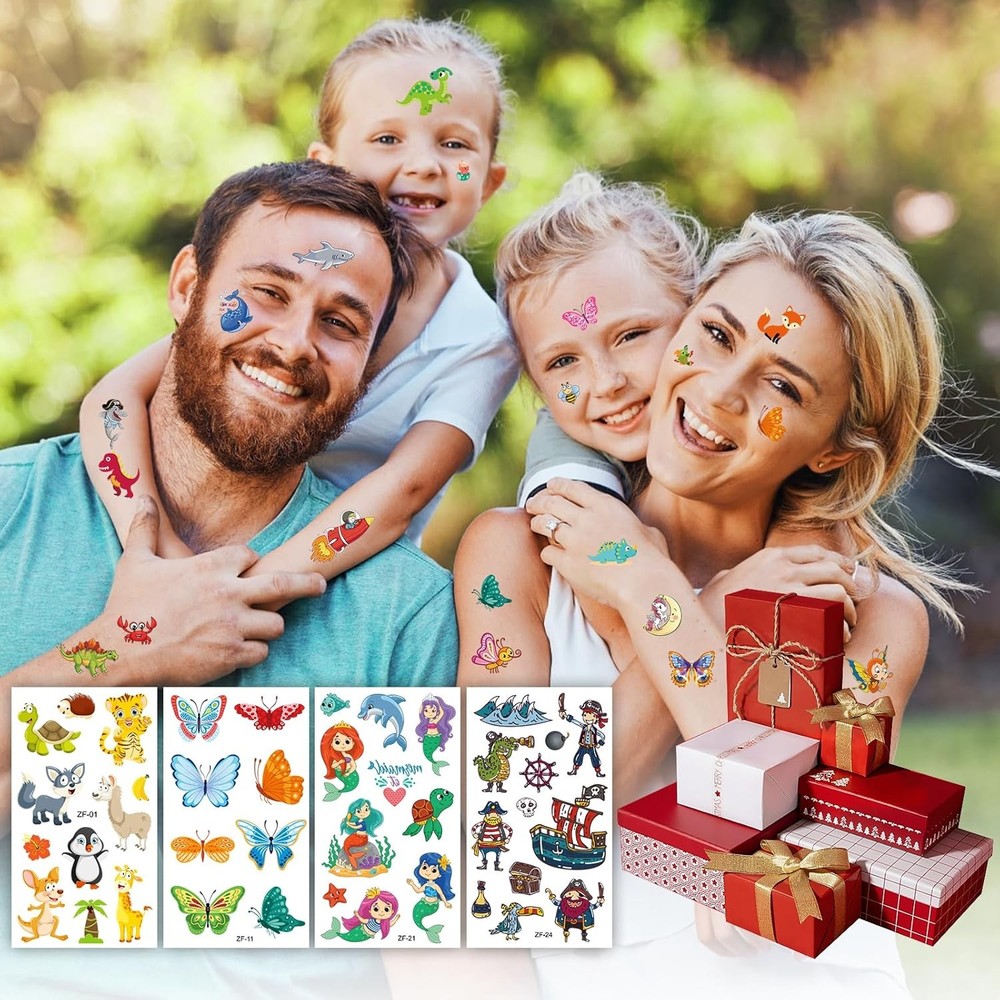 Tattoos for Kids, 300+ Mixed Styles Temporary Medium, Multi-colored