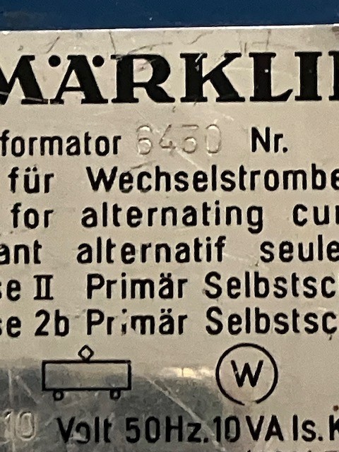Vintage Marklin Transformer 1960's - Untested