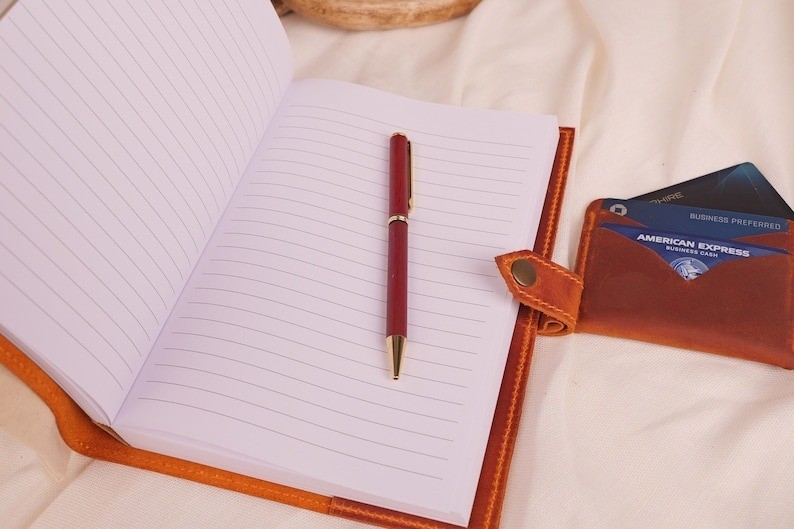 Personalized Leather Journal Notebook, A5 Notebook Cover, Refillable Journal
