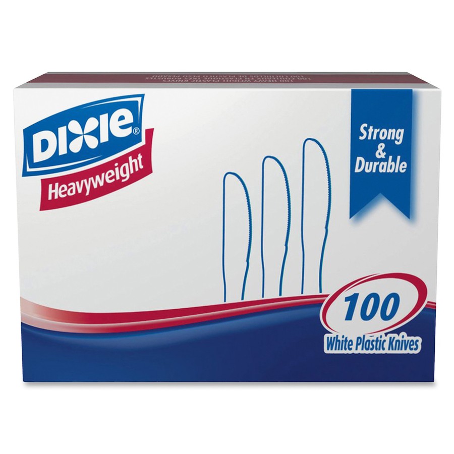 Dixie Heavy-duty Knife - 100/box - Polystyrene - White (KH207)