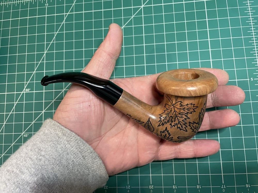 Peter Toth Calabash (Fall Theme) Handmade Briar Pipe, New
