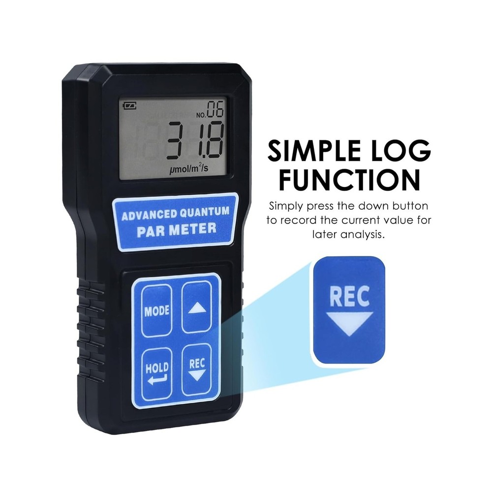 PAR Meter Quantum Par Meter for Led Grow Lights PPFD Tester with Data Logging...
