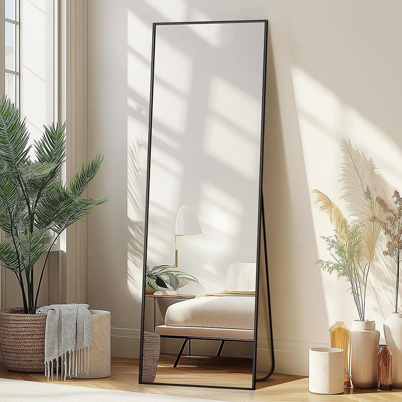 Full Length Standing Mirror HD Reflection Explosion Proof Wall Mount Free Stand