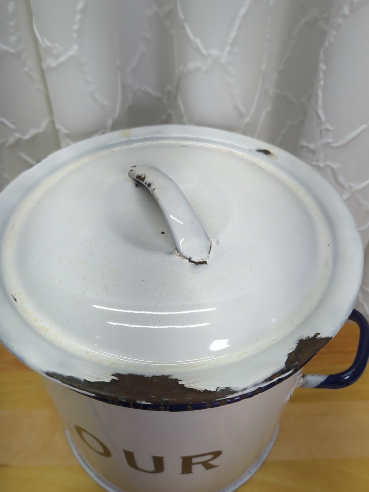 Enamelware Flour Pot