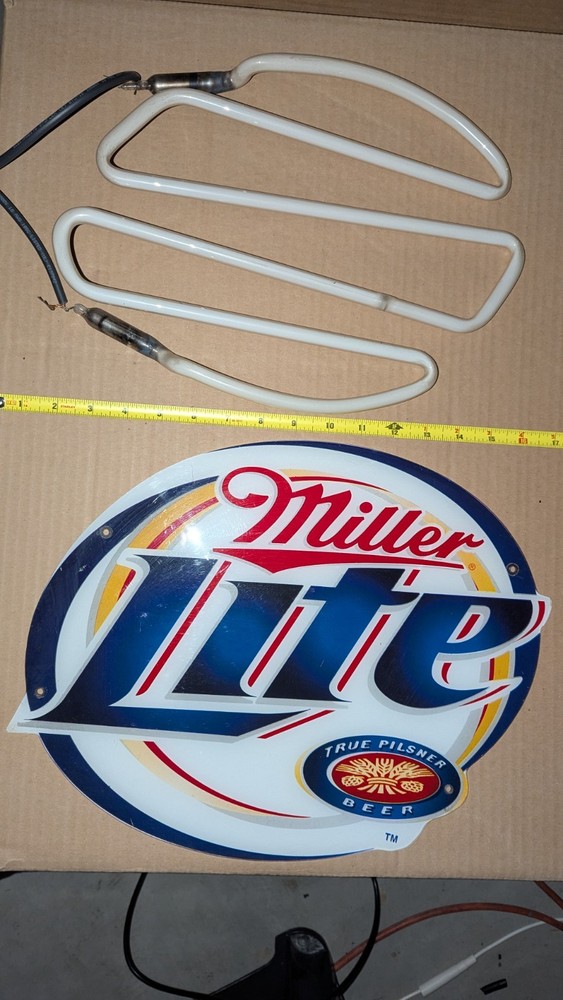 Miller Lite Panel with neon back tubing (used)