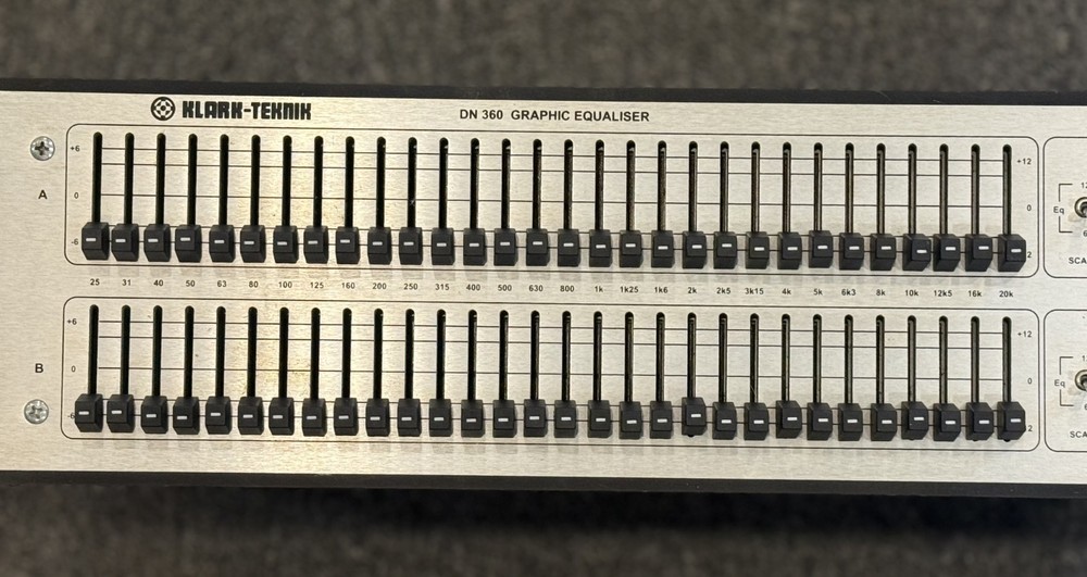 Klark Teknik DN360 2 Channel 30 Band Graphic EQRack Mount Equalizer Processor