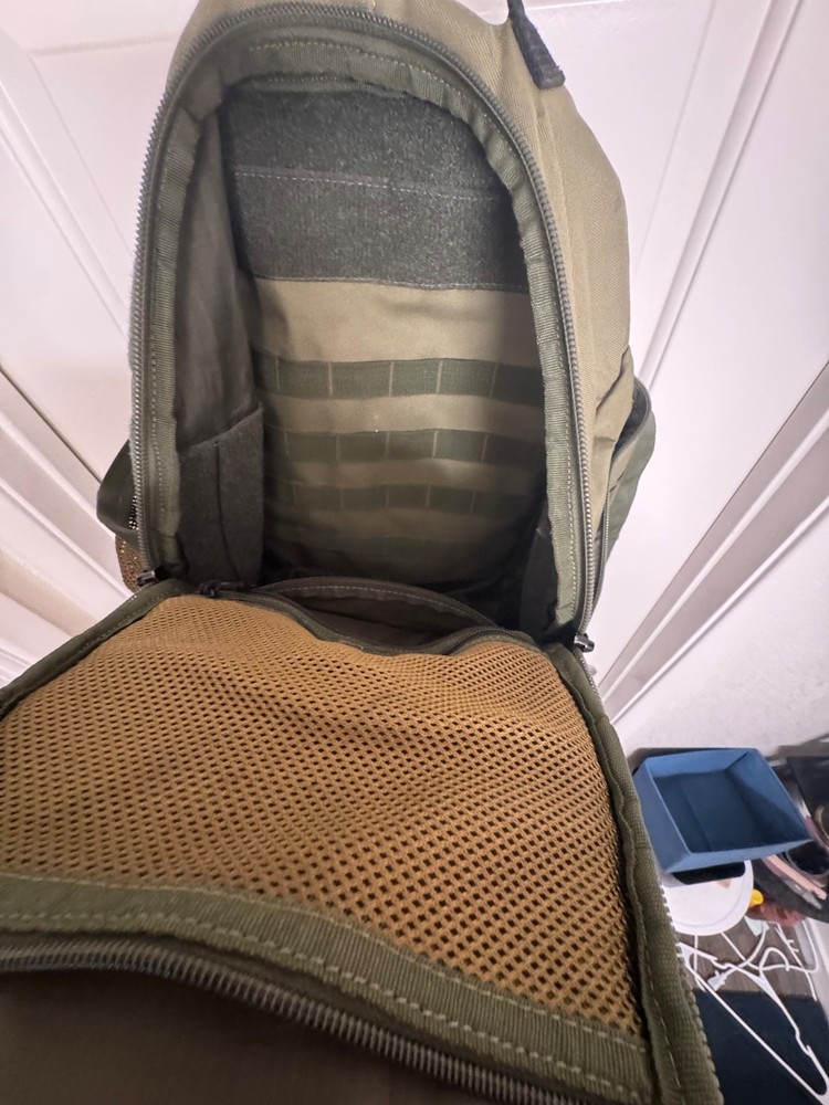 "Bear Komplex" Durable Tactical (Green) Backpack, 1 broken zipper, 4+ pockets