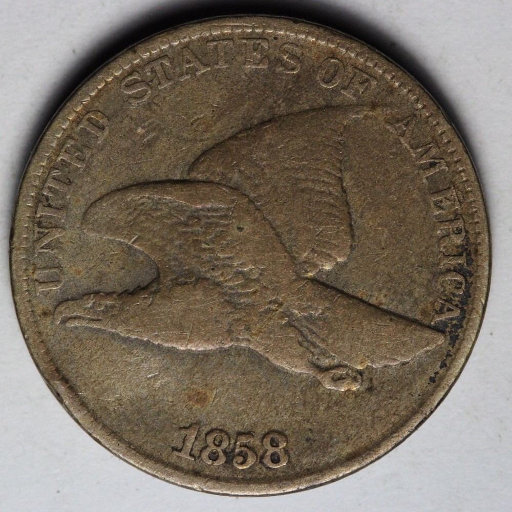 1858 LL Flying Eagle Cent Penny FINE E142 TWCX