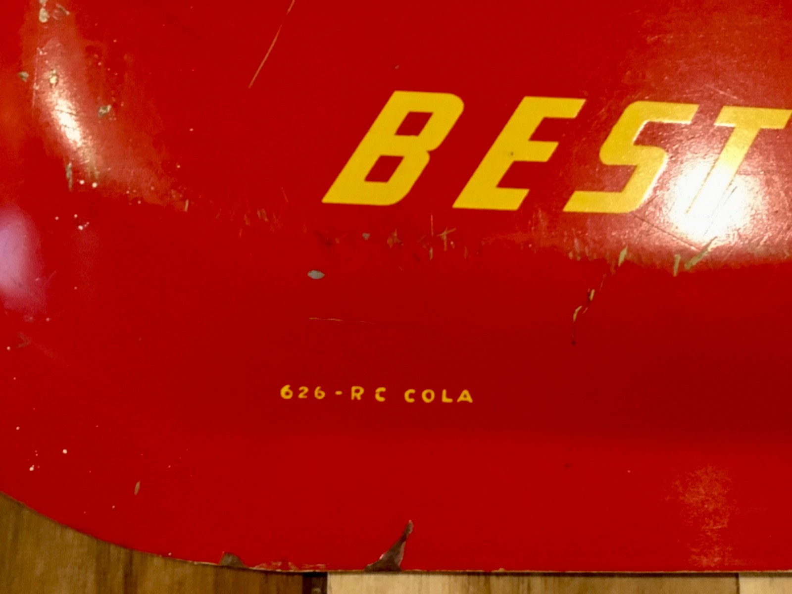 VTG DRINK ROYAL CROWN RC COLA BEST BY TASTE TEST CONCAVE METAL SIGN NOT A REPRO