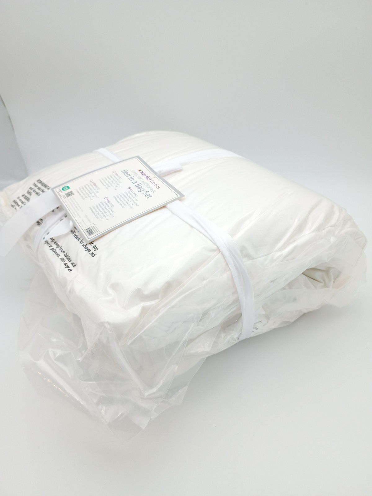 Wayfair Basics 8pc Full Super Soft Microfiber Bed in a Bag Set - Brand New-White