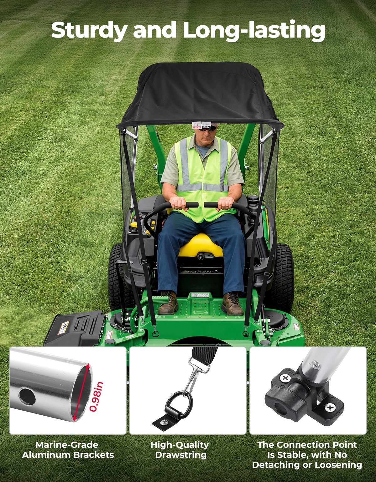 Zero Turn Lawn Mower Sun Shade Canopy for John Deere Cub Cadet Troy