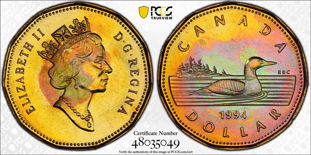 1994 Canada loon PCGS PL66 Toned Top 10 Pop