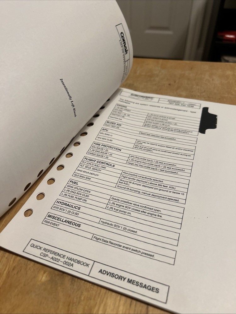Comair Delta Quick Reference Handbook Canadair Regional Jet Model CL 600-2B19